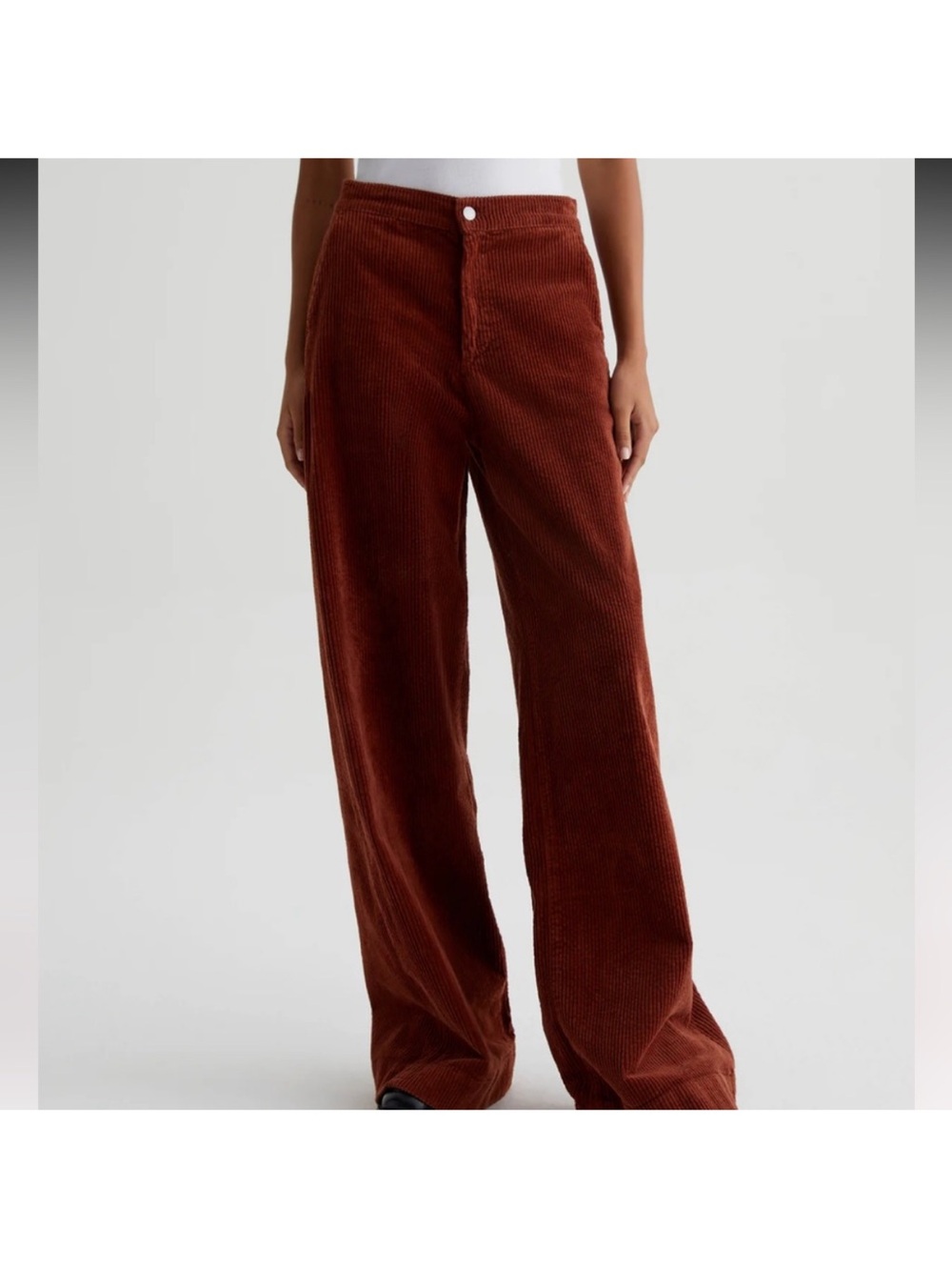AG Adriano Goldschmied Tailored Deven High Rise Ultra Wide Leg Corduroy Pants 27